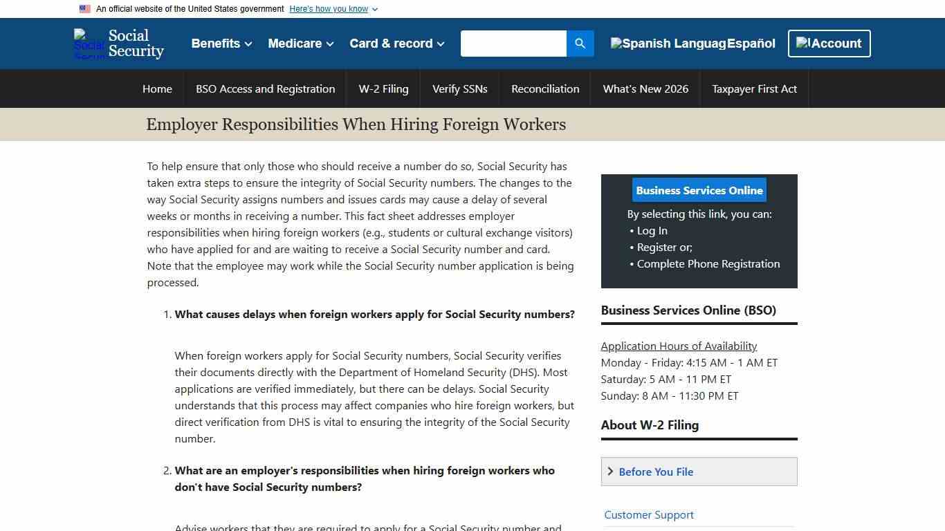 Employer Responsibilities When Hiring Foreign Workers